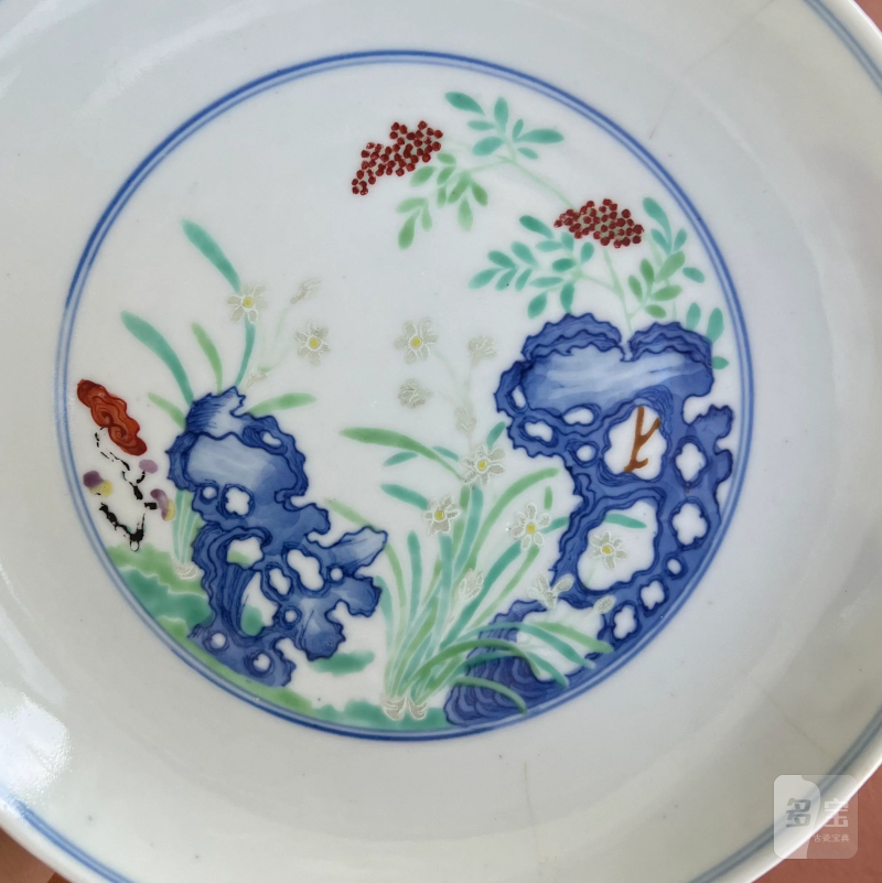 清道光 “退思堂制”斗彩灵仙祝寿图盘 - 图9